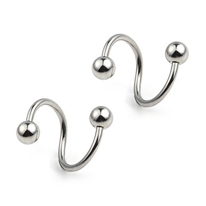 Ruifan 16G Stainless Steel Twist Ear Plug Earring Spiral Helix Stud Lip Ring Body Piercing Jewelry 8mm 10mm - style: 6Pairs - 8mm Mix Color