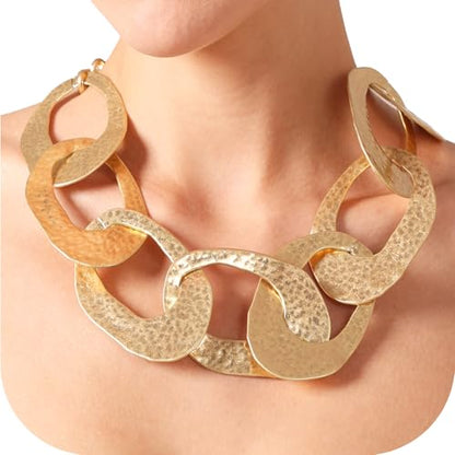 Fashion Chunky Gold Choker Necklace Cuban Link Large Chain Statement Necklaces for Women