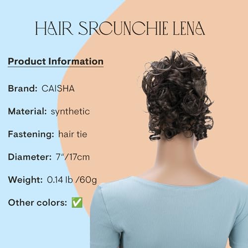 CAISHA Jumbo Hairpiece Scrunchy Updo Voluminous Curly Messy Bun Brunette With Highlights G19L - color: brunette with highlights #32AH12 G19L
