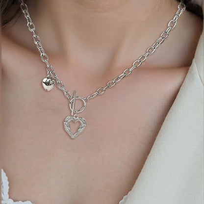Irregular Heart Necklace for Women Y2k Pink Zircon Pearl Diamond Women's Fashion Pendant Hot Fashion Pink Jewelry for Women - color: Style18