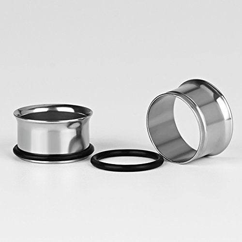 KUBOOZ 12pcs Set Colorful Stainless Steel O-ring Ear Plugs Tunnels Gauges Stretcher Piercings - style: Gauge:9/16"(14mm)