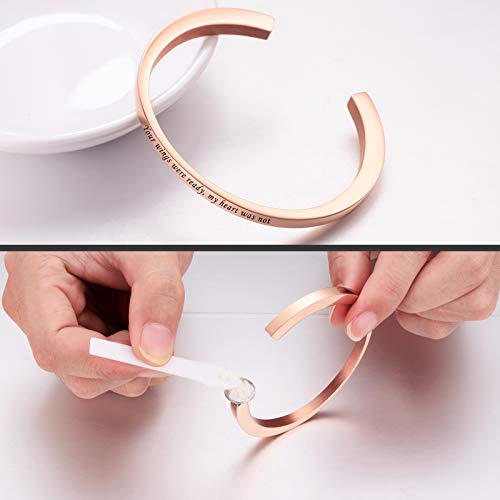 Dletay Urn Bracelet Cremation Bracelet for Ashes Memorial Ashes Bracelet Openable Cuff Bangle Bracelet - color: Your wings-Rose Gold