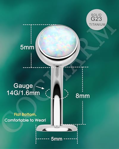 COCHARM G23 Solid Titanium Belly Button Rings Floating Belly Navel Rings 14G Internally Threaded Belly Piercing Jewelry Hypoallergenic - color: OP-8MM