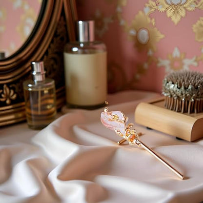 Gold Vintage Hair Sticks with Rhinestone, Metal Hair Fork Hair Chopsticks, 1 Hair Accessory Package