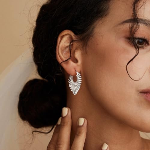 Chunky Hoop Huggie Dangle Tassel Pearl Bow Heart Charm Stud Cilp-on Earrings for Women, 14K Gold plated/Sterling Silver Plated CZ Large Jewelry Vintage Dainty Trendy Gift Daily Prom Party - style: Chunky Heart-SL