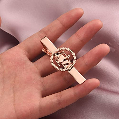 TINGKU Attorney Lawyer Cufflinks and Tie Clip for Men Gifts Scales of Justice Cuff links Tie Clasp Father in Law Enforcement Suit Shirt Jewelry - style: Tie Clip RoseGold