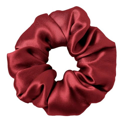 LILYSILK Silk Hair Scrunchies/Ties for Frizz & Breakage Prevention, 100% Mulberry, No Damage, Elastic ponytail Holders, 1Pc, Claret - color: Claret