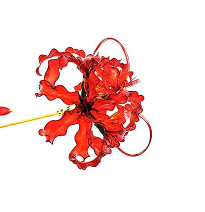 Handmade Lycoris Radiata Flower Hairpin,Kanzashi Hair Stick for Kimono Hair Accessories, Cosplay Decor Ornament Women Girl Jewellery 1pc