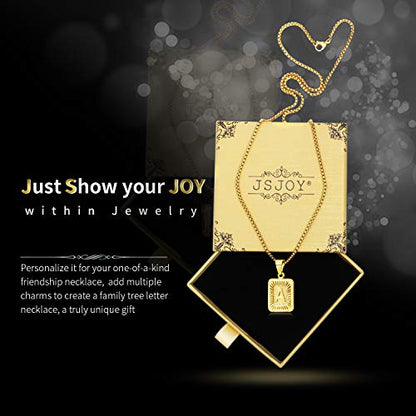 JSJOY Graduation Gifts 2026 Gold Initial Necklaces for Women Men Gold Letter Necklaces 26 Capital A-Z Letter Pendant Necklaces for Women Square Monogram Necklace for Her Initial Necklaces - color: Gold Letter P