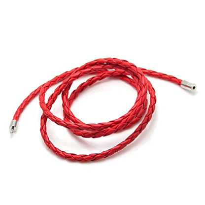 Xusamss Fashion Alloy Buckle Multilayer Leather Wrap Cuff Bracelet,7.5inches - color: Red
