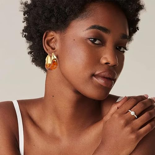 14K Gold Plated Chunky Hoop Earrings for Women Vintage Leopard Print Hoops Large Round Hoop Earrings Jewelry - style: Hoop B