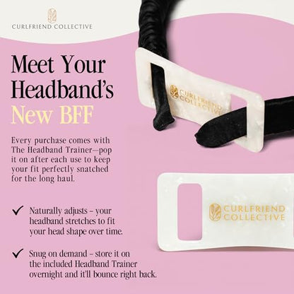 Curlfriend Collective Lilac Comfort Curve Silk Headband for Women | Luxury 100% Mulberry Silk Hair Accessory, No-Headache, Anti-Frizz, Non-Slip, Stylish Everyday - color: Lilac