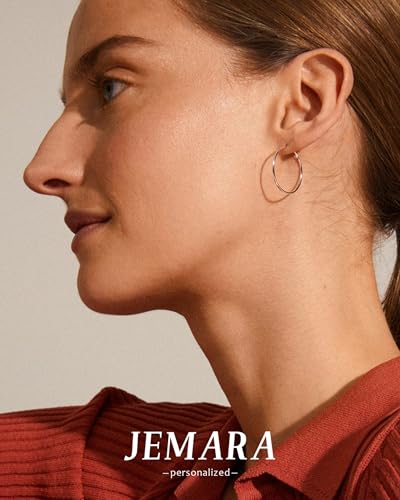 JEMARA Gold Hoop Earrings for Women Hypoallergenic Stainless Steel Large Thin Gold Hoop Earrings Lightweight Big Hoops Aretes de Acero Inoxidable para Mujer 30/40/50/60MM - color: Silver-30mm