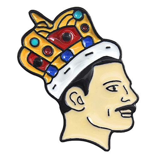 Premium Handmade Enamel Lapel Pin Brooch Badge - color: Freddie with Crown, size: 1 Pin