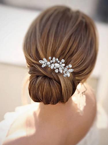 Catery Crystal Wedding Hair Comb Rhinestone Bridal Hairpieces Bridesmaid Clips Accessories for Brides and Women (A Silver) - color: A Silver