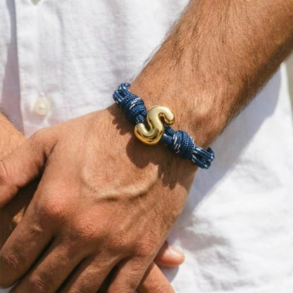 VLINRAS Bubble Initial Bracelet for Women Men, Green & Blue Knotty Puffy Letter Bracelets Gifts for Mom Dad Friends - color: Blue- A
