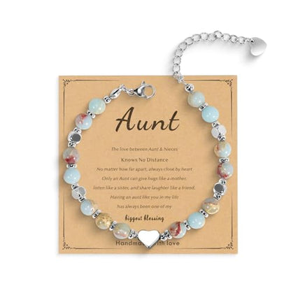Beaded Bracelet for Women - Inspirational Sometimes You Forget You're Awesome Friendship Jewelry, Dainty Birthday Gift for Best Friends, Mom, Sister, Daughter - style: Aunt