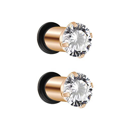 2/4/6/8 Gauge Earrrings Plugs Tunnels Gauges for Ears - color: rosegold3mm