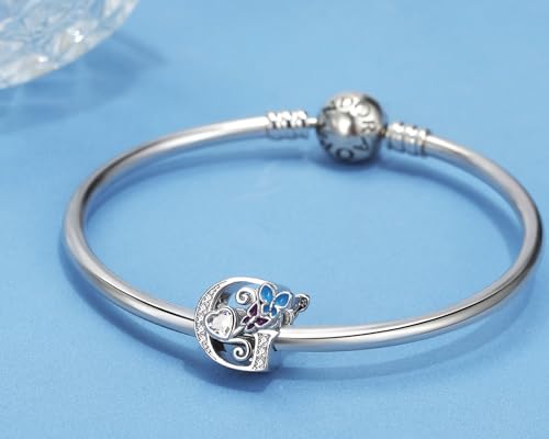 S925 Silver Butterfly Initial Letter Charms Fit for Pandora Charms Bracelets and Necklace Alphabet Bead Charms Jewelry Gifts for Women - color: G