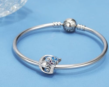 S925 Silver Butterfly Initial Letter Charms Fit for Pandora Charms Bracelets and Necklace Alphabet Bead Charms Jewelry Gifts for Women - color: G