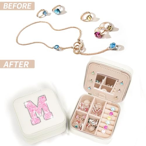 Uygafly Gifts for Teen Girl Trendy Stuff,Birthday Gift for 5 6 7 8 9 10 11 12 13 14 15 Year Old Girls,Cute Travel Jewelry Case Small Box | Cream,M - color: Cream, style: M