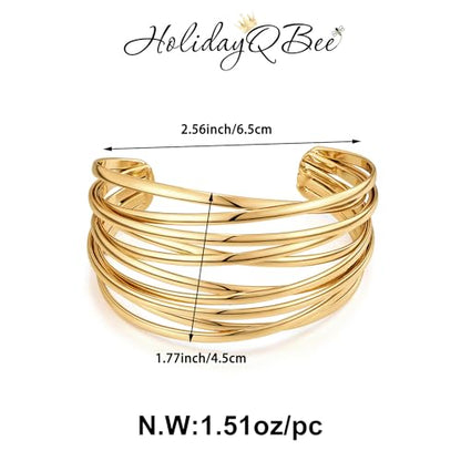 Gold Cuff Bracelets For Women Line Bangle Open Cuff Bracelet Fashion Wrist Adjustable Bracelet - style: SZ21053A