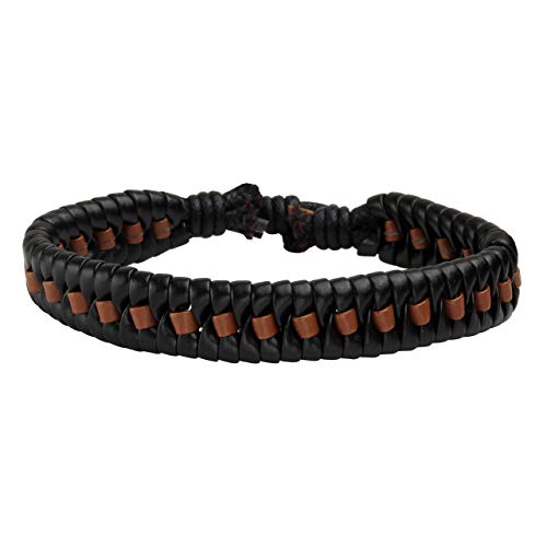 Leather Braided Bracelet Cuff Wrap Wristband for Men Women Adjustable - color: D:6pcs