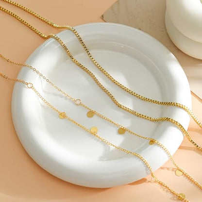 2Pcs Waist Chain 18K Gold Plated Belly Chain Coin Sequin Satellite Beaded Snake Box Chain Layered Body Chain Sexy Bikini Summer Beach Body Jewelry Accessories for Women Adjustable - style: coin chain