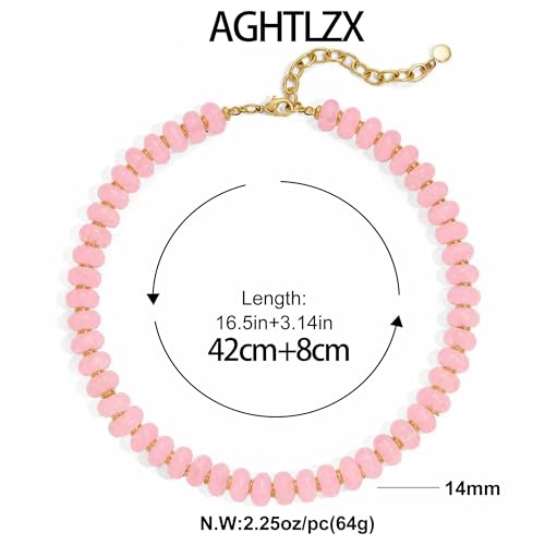 Chunky Beaded Necklace for Women, Colorful Trendy Statement Summer Jewelry Gift - color: necklace-28
