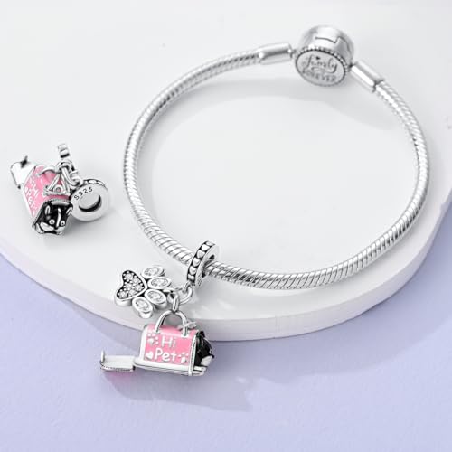 MULA 925 Sterling Silver Charms for Bracelets and Necklace Family Pendants | Airplane Travel Dangle Beads Family Tree Jewelry Charms for Women - color: Pet Bag
