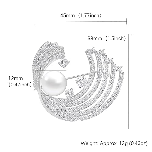 Brooches for Women, Shiny Cubic Zirconia Brooch Pins for Women Fashion Brooch Pin Broach Jewelry Gift - color: Sun and cloud