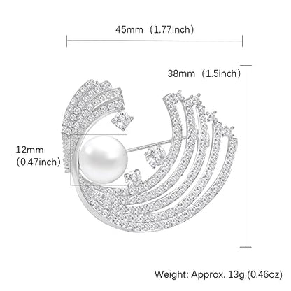 Brooches for Women, Shiny Cubic Zirconia Brooch Pins for Women Fashion Brooch Pin Broach Jewelry Gift - color: Sun and cloud