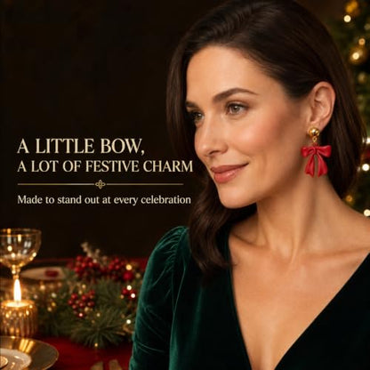Bow Earrings Red Earrings for Women Dangle Cute Earrings Red Stuff Jewelry Outfits Accessories Gifts for Girls - color: A1:red bow earrings