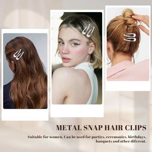 48 PCS Small Metal Barrettes For Women Non Slip Water Drop Snap Clips For Thick Thin Fine Hair Classic Accessories,Silver,1.97 x 0.5 In - color: Silver