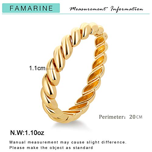 FAMARINE Gold Silver Chunky Bangle Bracelet for Women Men - style: Style B