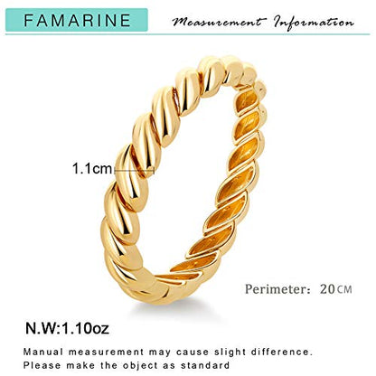FAMARINE Gold Silver Chunky Bangle Bracelet for Women Men - style: Style B