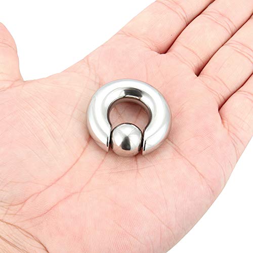 12G 10G 8G 6G 4G 2G 0G 00G Large Septum Rings Gauges Earrings Hoops 316L Surgical Steel Spring Action Captive Bead PA Ring CBR Septum Nose Rings Piercing Jewelry for Women Men - color: Silver, size: 00G=10mm Inner Dia: 5/8" (16mm)