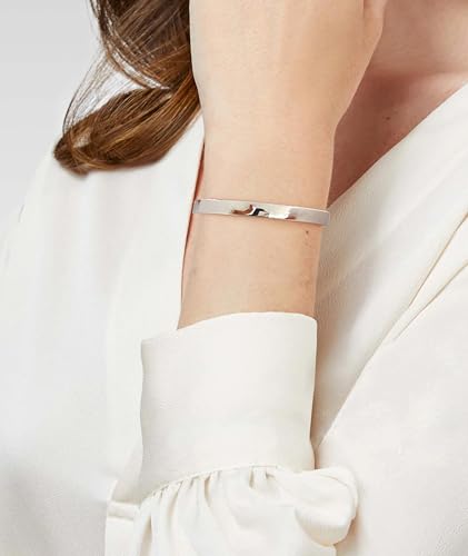 14K Gold Bracelets for Women Adjustable Slider Bracelet Bangle Bracelets for Women Trendy Chain Bracelet - color: Silver Smooth