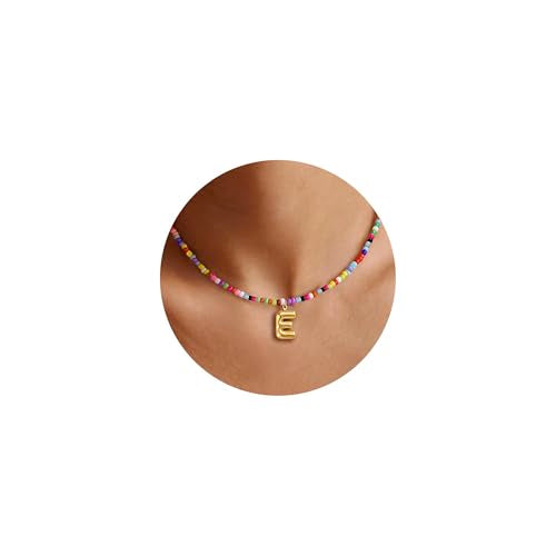 Colorful Initial Necklaces Gifts for Girls Kids Teens, 6-18 Year Old Girl Birthday Gift Teen Girl Gifts Trendy Stuff Gold Bubble Letter Pendent Necklace Jewelry - style: E