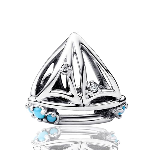 Charms Beads 925 Sterling Silver Animal Heart Flower Friend Dangle Pendant with 5A Cubic fits for Charms Bracelets for Woman Valentine's Day Mother's Day Christmas Graduation Birthday Gift - style: H23-Blue Boat