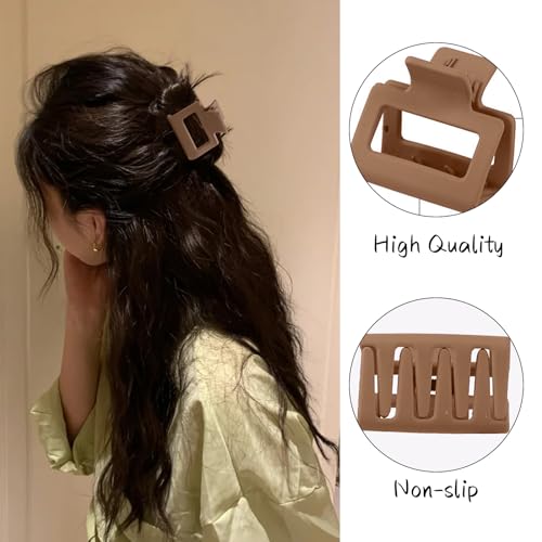 18Pcs Medium Hair Clips for Women Girls - Matte Love, Triangle, Ribbon and Semicircle Styles for Thin/Thick Hair, Cute Nonslip Accessories (White, Brown, Black) - color: White, Brown, Black