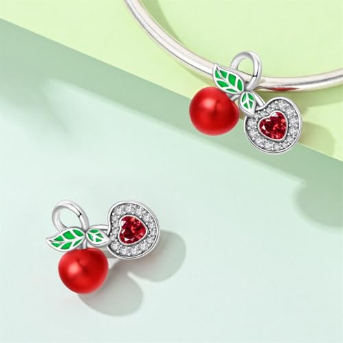 Pandach Animal Charm Bead fits Charms Bracelets for Woman-925 Sterling Silver Dangle Pendant Bead,Jewelry Beads Gifts for Women Bracelet&Necklace - style: Cherry Beads