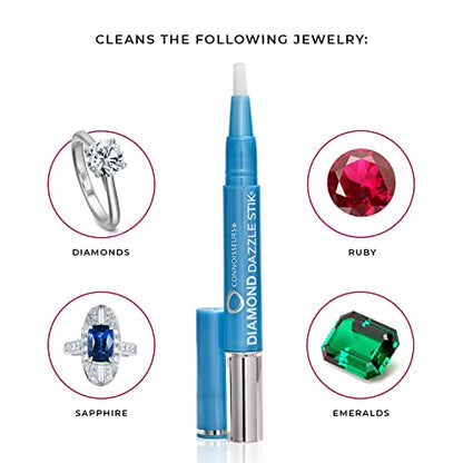 CONNOISSEURS Premium Edition Compact Jewelry Wipes No Rinse Gold and Silver Jewelry Cleaner, Polish and Remove Tarnish to Restore Brilliance, Dry Disposable Wipes, Diamond Dazzle Stik - style: Dazzle Stik + Jewelry Wipes Bundle