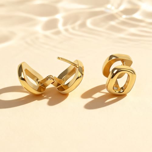 Shiny Gold Butterfly Earrings for Women | 14K Real Gold Plated Butterfly Earrings for Women, Dainty & Trendy Butterfly Stud Earrings for Fashion Jewelry Gifts - color: AZ47