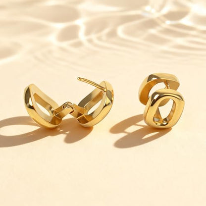 Shiny Gold Butterfly Earrings for Women | 14K Real Gold Plated Butterfly Earrings for Women, Dainty & Trendy Butterfly Stud Earrings for Fashion Jewelry Gifts - color: AZ47