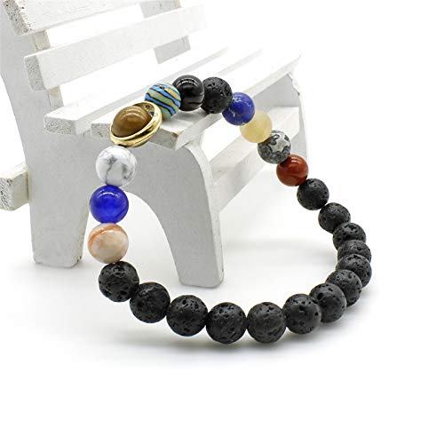 ONLYJUMP Planet Bracelet Solar System Universe Galaxy Bracelet Handmade Natural Stone Bead Bracelet String Adjustable Astronomy Gifts Bangle for Women Men - color: Planet 2
