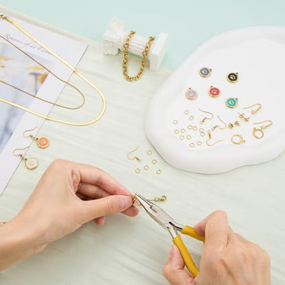 UAMOKANG 8pcs Mixed Color Enamel Round Charms for Jewelry Making, Gold Plated Stainless Steel Paws Bulk Charm Pendant for Necklace Bracelet DIY - color: Round Paw