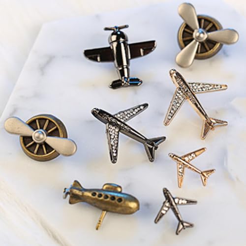 9pcs Airplane Brooch Pin for Men Women Propeller Aircraft Plane Flight Aviator Lapel Pin Backpack Hat Graduation Christmas Brooch and Pins Jewelry