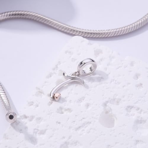 Letter Charms for Pandora Bracelets 925 Sterling Silver Alphabet Initial Charms Bead Jewelry Gift for Women - style: Initial T