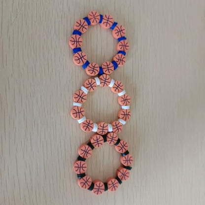100Pcs Sports Ball Beads Basketball Polymer Clay Beads DIY Crafts Spacer Loose Beads for Key Chains Jewelry Making Earring Bracelet Necklace (Basketball) - color: Basketball